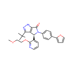 COCCOc1ncccc1[C@H]1c2c(C(C)(C)C)n[nH]c2C(=O)N1c1ccc(-c2ccco2)cc1 ZINC000096177045