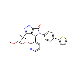 COCCOc1ncccc1[C@H]1c2c(C(C)(C)C)n[nH]c2C(=O)N1c1ccc(-c2cccs2)cc1 ZINC000096177043