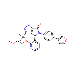 COCCOc1ncccc1[C@H]1c2c(C(C)(C)C)n[nH]c2C(=O)N1c1ccc(-c2ccoc2)cc1 ZINC000096177046