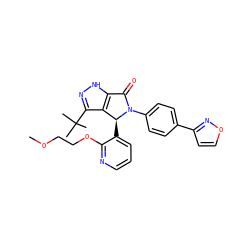 COCCOc1ncccc1[C@H]1c2c(C(C)(C)C)n[nH]c2C(=O)N1c1ccc(-c2ccon2)cc1 ZINC000096176981
