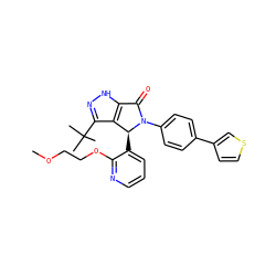 COCCOc1ncccc1[C@H]1c2c(C(C)(C)C)n[nH]c2C(=O)N1c1ccc(-c2ccsc2)cc1 ZINC000096176980