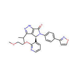 COCCOc1ncccc1[C@H]1c2c(C(C)C)n[nH]c2C(=O)N1c1ccc(-c2ccon2)cc1 ZINC000096177286