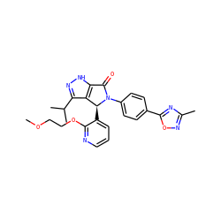 COCCOc1ncccc1[C@H]1c2c(C(C)C)n[nH]c2C(=O)N1c1ccc(-c2nc(C)no2)cc1 ZINC000096177288
