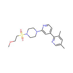 COCCS(=O)(=O)N1CCN(c2cc(-c3ncc(C)cc3C)ccn2)CC1 ZINC000166329640