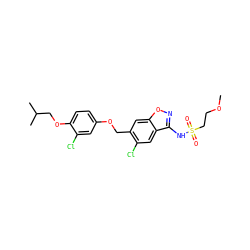 COCCS(=O)(=O)Nc1noc2cc(COc3ccc(OCC(C)C)c(Cl)c3)c(Cl)cc12 ZINC000218137466