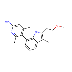COCCc1[nH]c2c(-c3c(C)cc(N)nc3C)cccc2c1C ZINC001772632854
