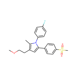 COCCc1cc(-c2ccc(S(C)(=O)=O)cc2)n(-c2ccc(F)cc2)c1C ZINC000040835350
