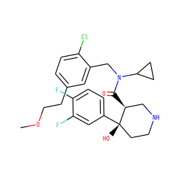COCCc1ccc(Cl)c(CN(C(=O)[C@H]2CNCC[C@]2(O)c2ccc(F)c(F)c2)C2CC2)c1 ZINC000072183157