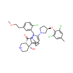 COCCc1ccc(Cl)c(CN(C(=O)[C@H]2CNCC[C@]2(O)c2ccc(N3CC[C@@H](Oc4c(Cl)cc(C)cc4Cl)C3)nc2)C2CC2)c1 ZINC000068087594