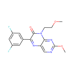 COCCn1c(=O)c(-c2cc(F)cc(F)c2)nc2cnc(OC)nc21 ZINC000004238499