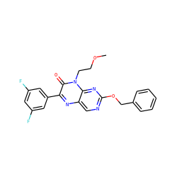 COCCn1c(=O)c(-c2cc(F)cc(F)c2)nc2cnc(OCc3ccccc3)nc21 ZINC000004238363