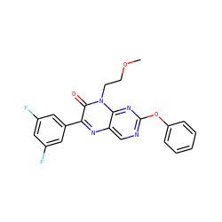 COCCn1c(=O)c(-c2cc(F)cc(F)c2)nc2cnc(Oc3ccccc3)nc21 ZINC000004238515