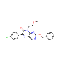 COCCn1c(=O)c(-c2ccc(Cl)cc2)nc2cnc(OCc3ccccc3)nc21 ZINC000004238614