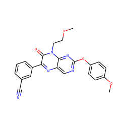 COCCn1c(=O)c(-c2cccc(C#N)c2)nc2cnc(Oc3ccc(OC)cc3)nc21 ZINC000004238732