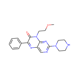 COCCn1c(=O)c(-c2ccccc2)nc2cnc(N3CCNCC3)nc21 ZINC000004238435