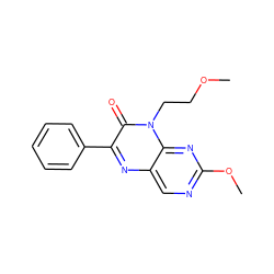 COCCn1c(=O)c(-c2ccccc2)nc2cnc(OC)nc21 ZINC000004238697