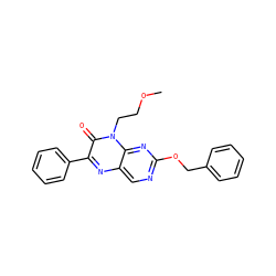 COCCn1c(=O)c(-c2ccccc2)nc2cnc(OCc3ccccc3)nc21 ZINC000004238320