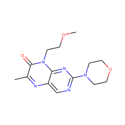 COCCn1c(=O)c(C)nc2cnc(N3CCOCC3)nc21 ZINC000004238827
