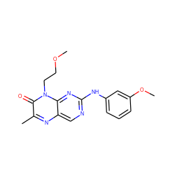 COCCn1c(=O)c(C)nc2cnc(Nc3cccc(OC)c3)nc21 ZINC000004238976