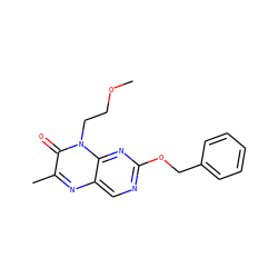 COCCn1c(=O)c(C)nc2cnc(OCc3ccccc3)nc21 ZINC000004238314