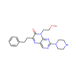 COCCn1c(=O)c(CCc2ccccc2)nc2cnc(N3CCNCC3)nc21 ZINC000004238419