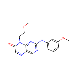 COCCn1c(=O)cnc2cnc(Nc3cccc(OC)c3)nc21 ZINC000004238783