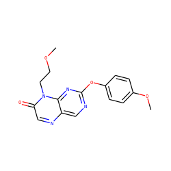 COCCn1c(=O)cnc2cnc(Oc3ccc(OC)cc3)nc21 ZINC000004238665