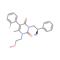 COCCn1c(C)c(-c2ccccc2F)c(=O)n(C[C@H](N)c2ccccc2)c1=O ZINC000013609659