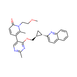 COCCn1c(C)c(-c2cnc(C)nc2OC[C@H]2C[C@@H]2c2ccc3ccccc3n2)ccc1=O ZINC001772654909