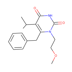 COCCn1c(Cc2ccccc2)c(C(C)C)c(=O)[nH]c1=O ZINC000005963342