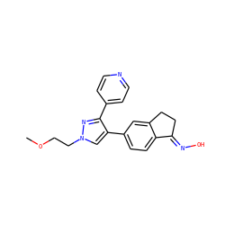 COCCn1cc(-c2ccc3c(c2)CC/C3=N\O)c(-c2ccncc2)n1 ZINC000040424153