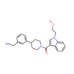 COCCn1cc(C(=O)N2CCC(c3cccc(CN)c3)CC2)c2ccccc21 ZINC000028474855