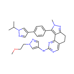 COCCn1cc(Nc2ncc3c(n2)-c2c(nn(C)c2-c2ccc(-c4cnn(C(C)C)c4)cc2)CC3)cn1 ZINC000224946508