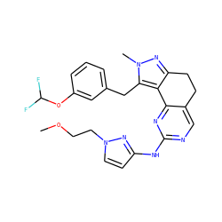COCCn1ccc(Nc2ncc3c(n2)-c2c(nn(C)c2Cc2cccc(OC(F)F)c2)CC3)n1 ZINC000143061936