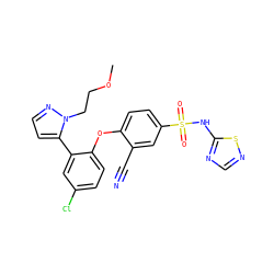 COCCn1nccc1-c1cc(Cl)ccc1Oc1ccc(S(=O)(=O)Nc2ncns2)cc1C#N ZINC000095582529
