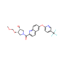 COCO[C@H]1CN(C(=O)c2ccc3cc(Oc4ccc(C(F)(F)F)cn4)ccc3n2)C[C@H]1O ZINC001772636730