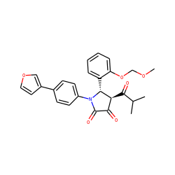 COCOc1ccccc1[C@@H]1[C@@H](C(=O)C(C)C)C(=O)C(=O)N1c1ccc(-c2ccoc2)cc1 ZINC000169695479
