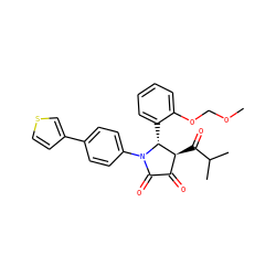 COCOc1ccccc1[C@@H]1[C@@H](C(=O)C(C)C)C(=O)C(=O)N1c1ccc(-c2ccsc2)cc1 ZINC000169695403