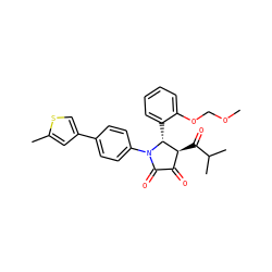 COCOc1ccccc1[C@@H]1[C@@H](C(=O)C(C)C)C(=O)C(=O)N1c1ccc(-c2csc(C)c2)cc1 ZINC000169695584