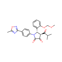 COCOc1ccccc1[C@@H]1[C@@H](C(=O)C(C)C)C(=O)C(=O)N1c1ccc(-c2noc(C)n2)cc1 ZINC000169695749