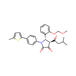 COCOc1ccccc1[C@@H]1[C@@H](C(=O)CC(C)C)C(=O)C(=O)N1c1ccc(-c2ccc(C)s2)cc1 ZINC000169695725