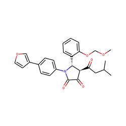 COCOc1ccccc1[C@@H]1[C@@H](C(=O)CC(C)C)C(=O)C(=O)N1c1ccc(-c2ccoc2)cc1 ZINC000169695894