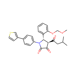 COCOc1ccccc1[C@@H]1[C@@H](C(=O)CC(C)C)C(=O)C(=O)N1c1ccc(-c2ccsc2)cc1 ZINC000169695535