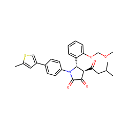 COCOc1ccccc1[C@@H]1[C@@H](C(=O)CC(C)C)C(=O)C(=O)N1c1ccc(-c2csc(C)c2)cc1 ZINC000169695978