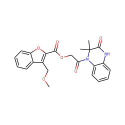 COCc1c(C(=O)OCC(=O)N2c3ccccc3NC(=O)C2(C)C)oc2ccccc12 ZINC000003450509