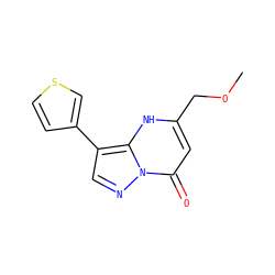 COCc1cc(=O)n2ncc(-c3ccsc3)c2[nH]1 ZINC000100312863
