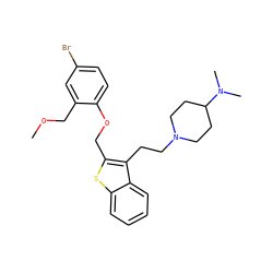 COCc1cc(Br)ccc1OCc1sc2ccccc2c1CCN1CCC(N(C)C)CC1 ZINC000027547939