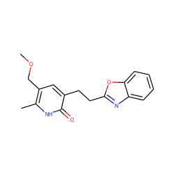 COCc1cc(CCc2nc3ccccc3o2)c(=O)[nH]c1C ZINC000005891318