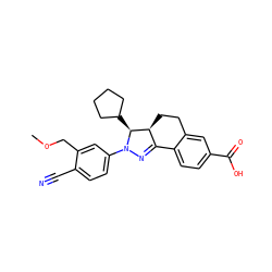COCc1cc(N2N=C3c4ccc(C(=O)O)cc4CC[C@@H]3[C@@H]2C2CCCC2)ccc1C#N ZINC000058569035