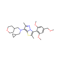 COCc1cc(OC)c(-c2c(C)sc3c(N(CC4CCOCC4)CC4CC4)c(C)nn23)c(OC)c1 ZINC000095575265